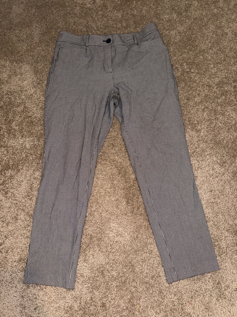 LOFT Black and White Micro-Check Cropped Pants - size 10 Curvy. B1